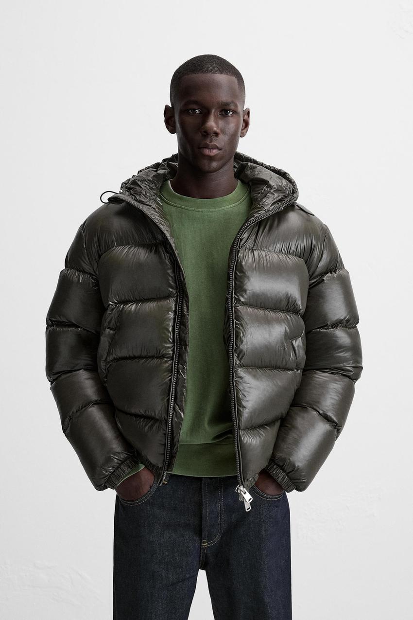 Pufferjas heren, gewatteerde winterjas met warme vulling en oversized pasvorm, in zwart of groen, maat XS tot 2XL | Covesville