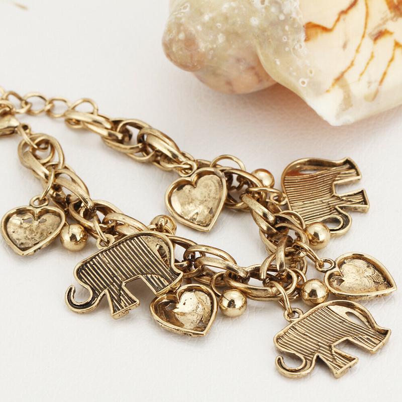 Enkelbandje met olifant, vintage enkelkettinkje in goud of zilver, verstelbaar tot 25 cm, cadeau voor haar | Covesville