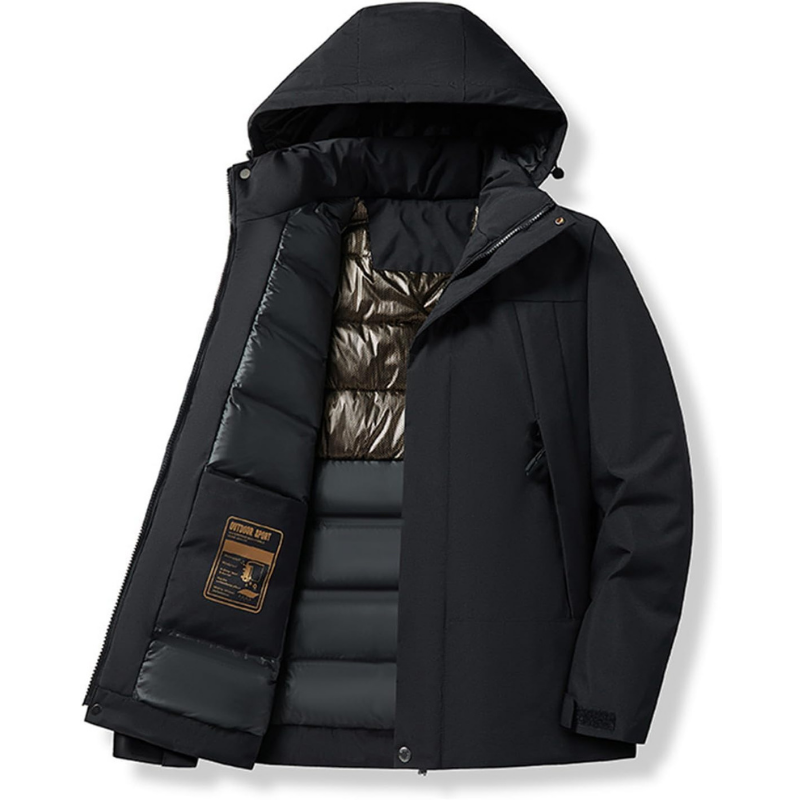 Winterjas dames met capuchon, gewatteerde binnenzijde, ritszakken en binnenmanchetten in vijf kleuren, van S tot 4XL | Covesville