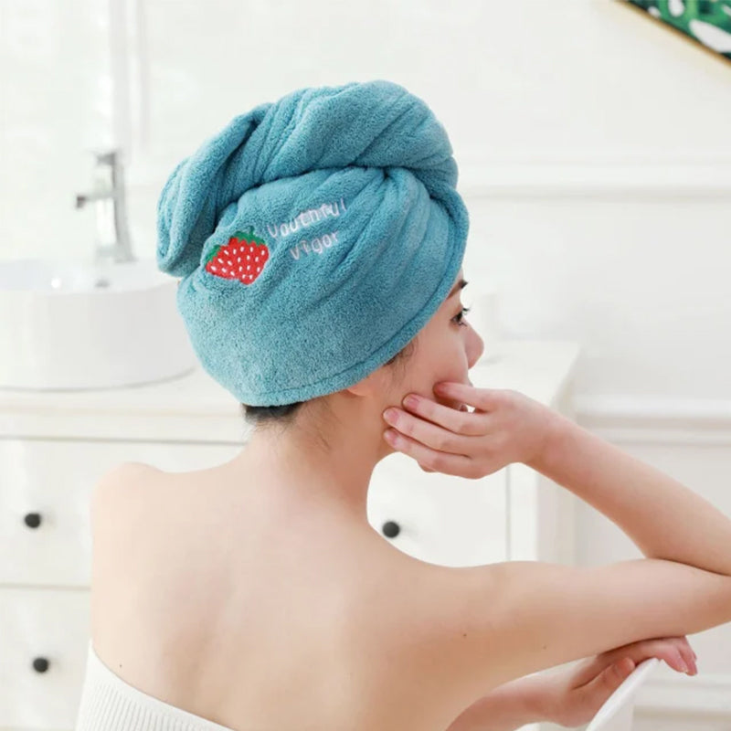 Haarhanddoek van microvezel, snel drogende haartulband met knoop en lus, 65 x 25 cm, voor na het douchen of baden | Covesville
