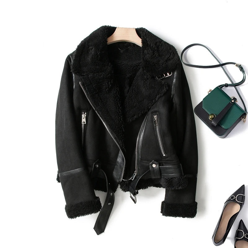 Aviator jas dames in vintage stijl met warme voering en stijlvolle kraag, vliegeniersjack in zwart of bruin | Covesville