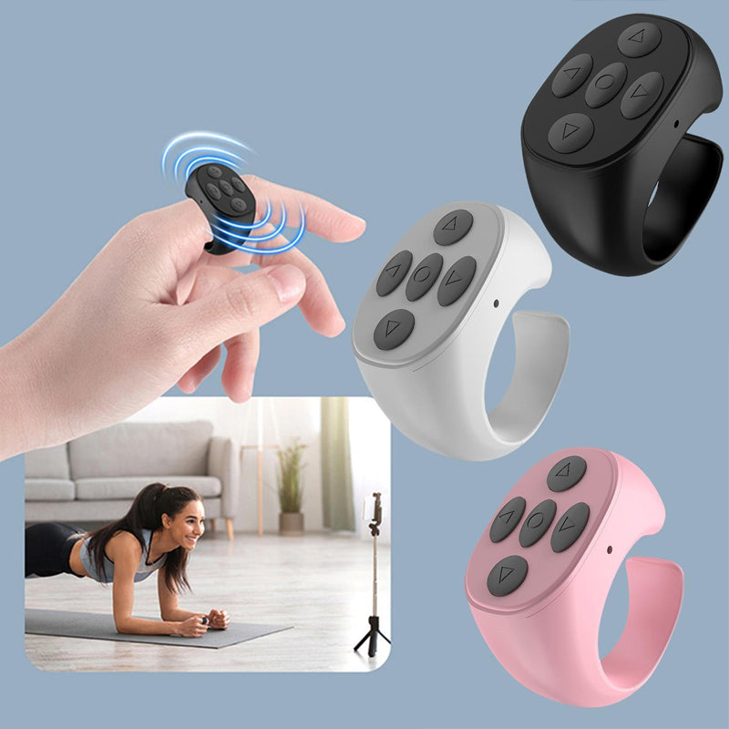 Bluetooth afstandsbediening voor telefoon als ring, scrollen door video's, selfies en e-books, Android en iOS | Covesville