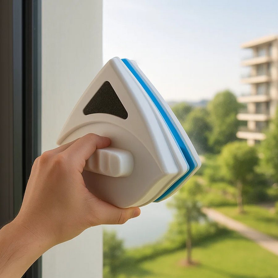 Magnetische raamreiniger voor ruiten van 3 tot 8 mm, dubbelzijdig schoonmaken zonder ladder, in blauw of rood | Covesville