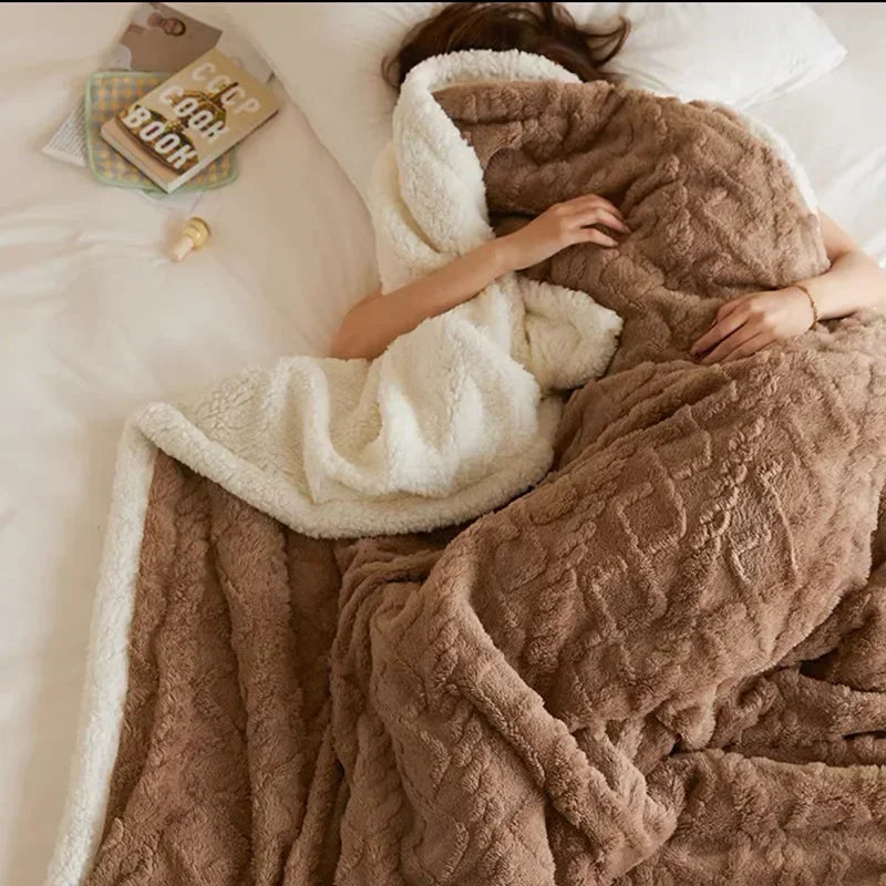 Dikke deken voor bank en bed, zacht en warm winterdeken in zeven kleuren en vier formaten, 70 x 100 tot 200 x 230 cm | Covesville