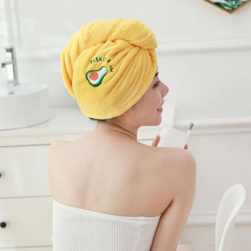 Haarhanddoek van microvezel, snel drogende haartulband met knoop en lus, 65 x 25 cm, voor na het douchen of baden | Covesville