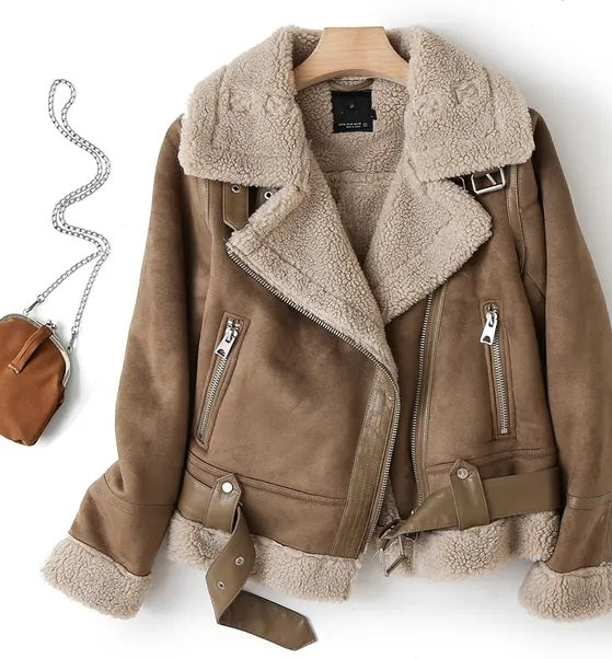 Aviator jas dames in vintage stijl met warme voering en stijlvolle kraag, vliegeniersjack in zwart of bruin | Covesville
