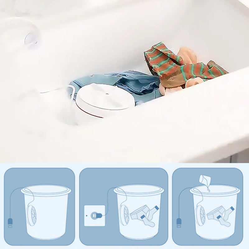 Mini wasmachine voor in de gootsteen of emmer, draagbare wasturbine met USB-voeding, zuignappen en automatische stop | Covesville