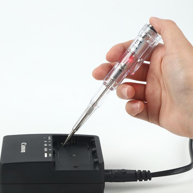 Spanningzoeker pen met sleufschroevendraaier voor 70 tot 250 volt, kabelbreuk zoeken en batterijtest, fasetester | Covesville