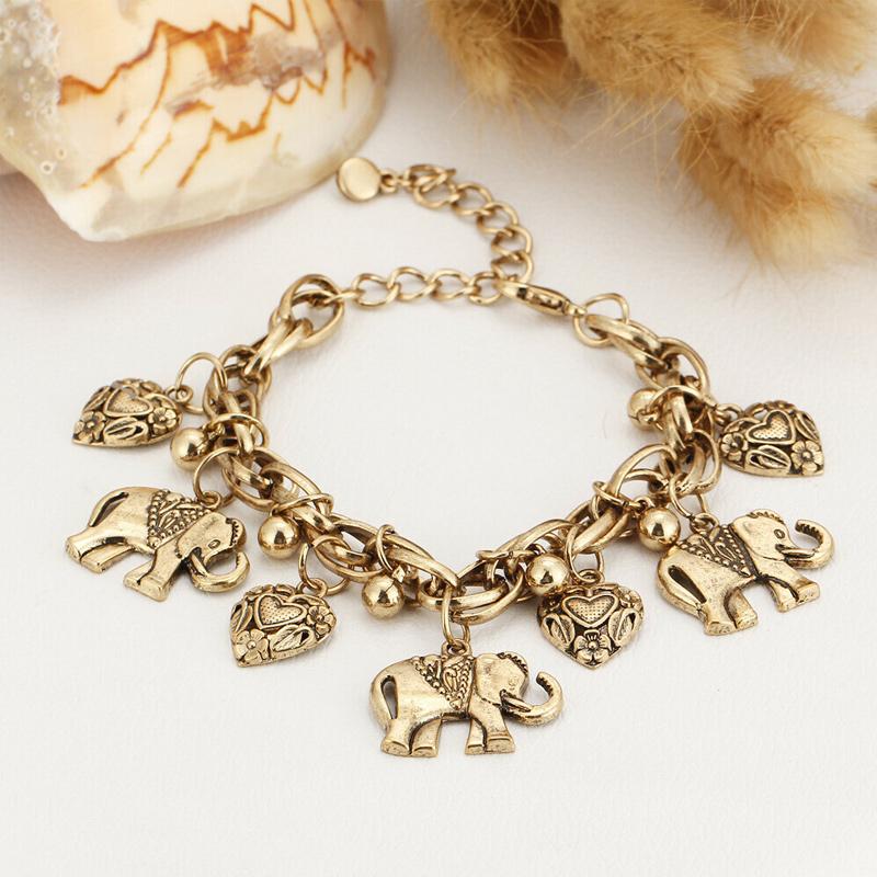 Enkelbandje met olifant, vintage enkelkettinkje in goud of zilver, verstelbaar tot 25 cm, cadeau voor haar | Covesville