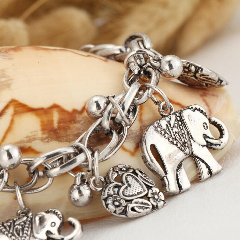 Enkelbandje met olifant, vintage enkelkettinkje in goud of zilver, verstelbaar tot 25 cm, cadeau voor haar | Covesville
