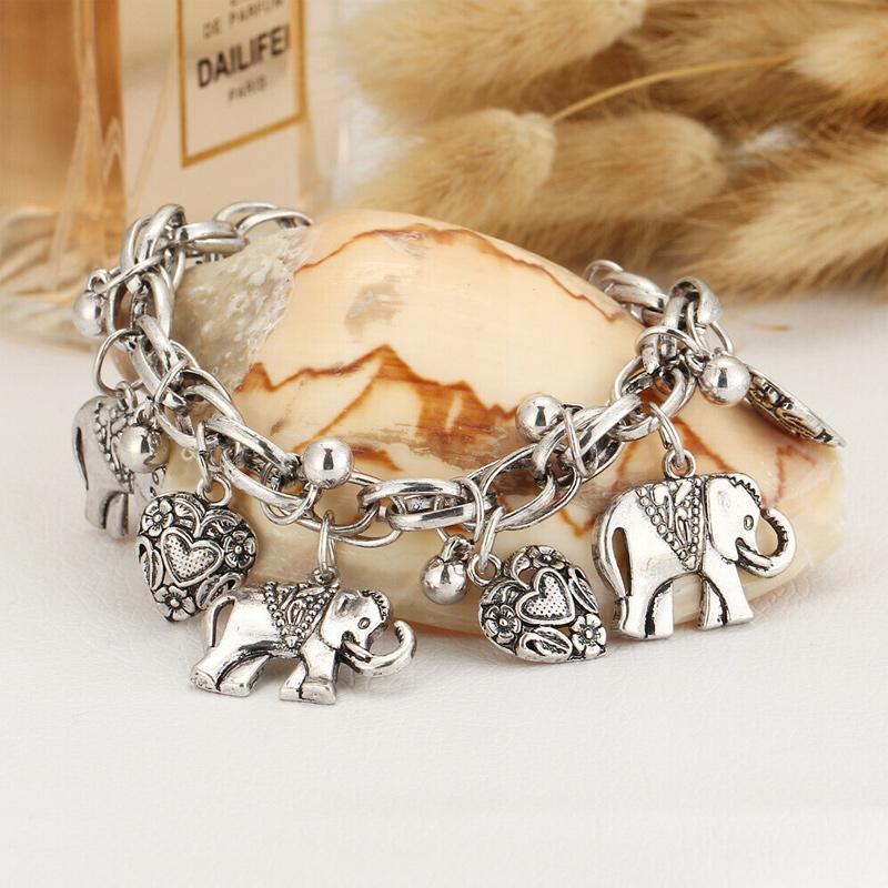 Enkelbandje met olifant, vintage enkelkettinkje in goud of zilver, verstelbaar tot 25 cm, cadeau voor haar | Covesville