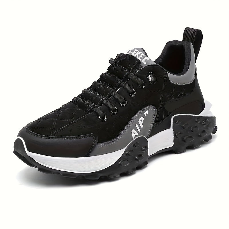 Casual sneakers met dikke profielzool en vetersluiting, voor dagelijks gebruik en wandelen, in beige, zwart en bruin | Covesville