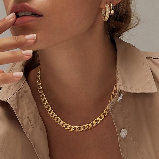 Gourmetketting voor dames met brede schakels, statement ketting in goud of zilver, stoer en elegant voor elke dag | Covesville