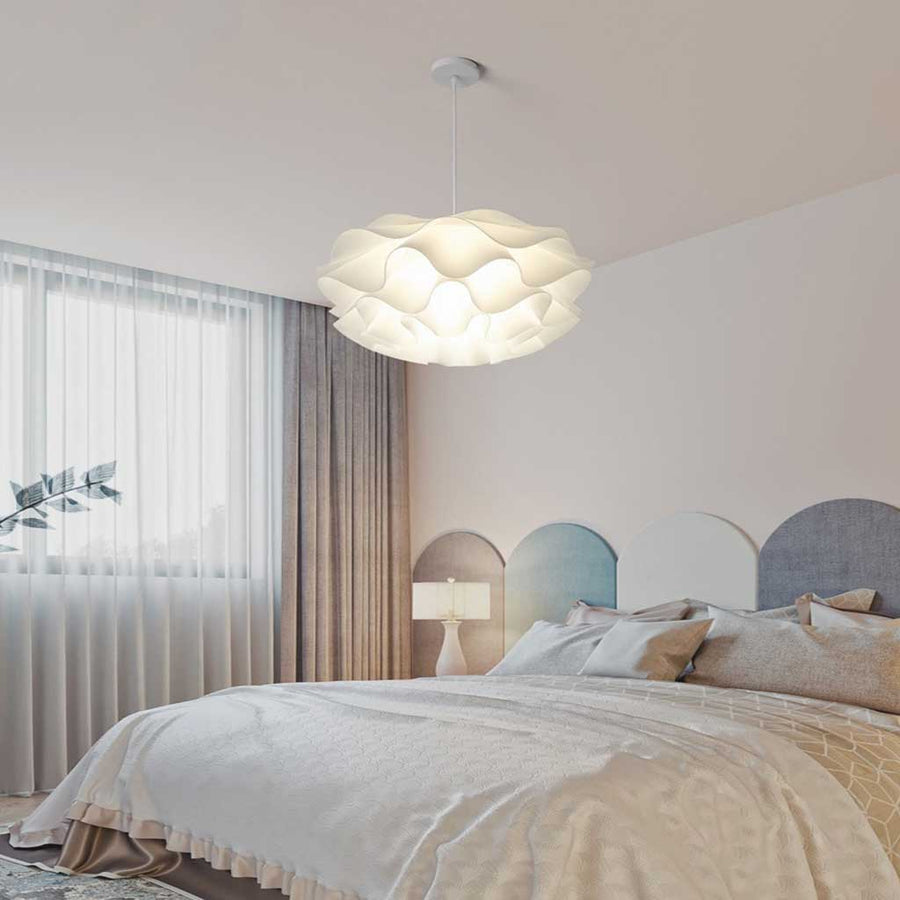 Hanglamp lotusbloem van wit acryl met LED, elegante kroonluchter met bloemvormige kap in twee modellen, 40 tot 80 cm | Covesville