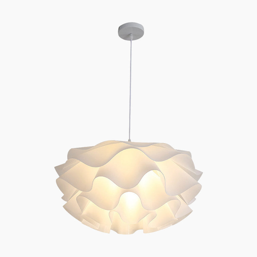Hanglamp lotusbloem van wit acryl met LED, elegante kroonluchter met bloemvormige kap in twee modellen, 40 tot 80 cm | Covesville
