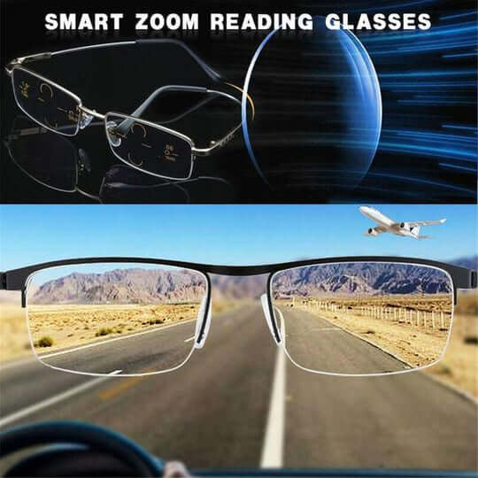 Progressieve leesbril met multifocale glazen, blauwlichtfilter en krasbestendige coating, voor lezen en computerwerk | Covesville