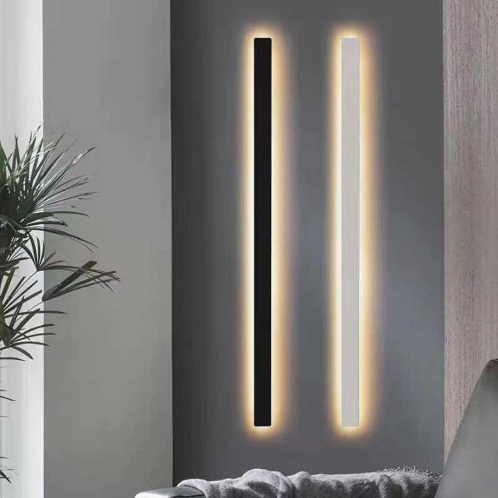 Lineaire wandlamp van aluminium, dimbare LED lichtbalk voor slaapkamer en woonkamer in zwart of wit, 60 tot 200 cm | Covesville