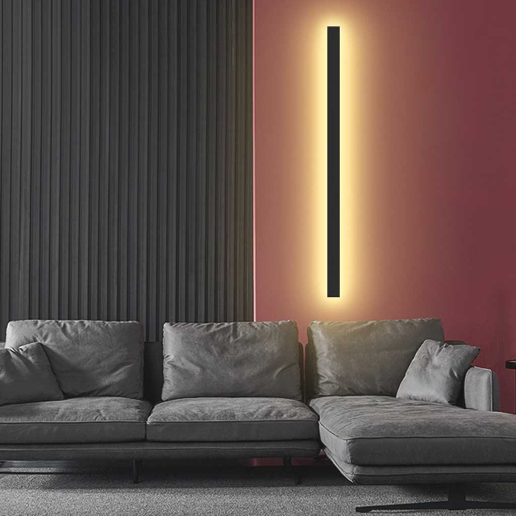 Lineaire wandlamp van aluminium, dimbare LED lichtbalk voor slaapkamer en woonkamer in zwart of wit, 60 tot 200 cm | Covesville