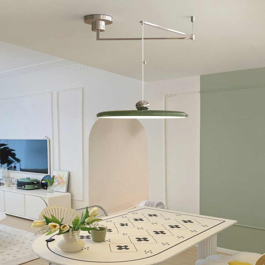 Hanglamp met zwenkarm, dimbare LED hanglamp in ufo-vorm voor eettafel en kookeiland, in vijf kleuren, 40 of 50 cm | Covesville