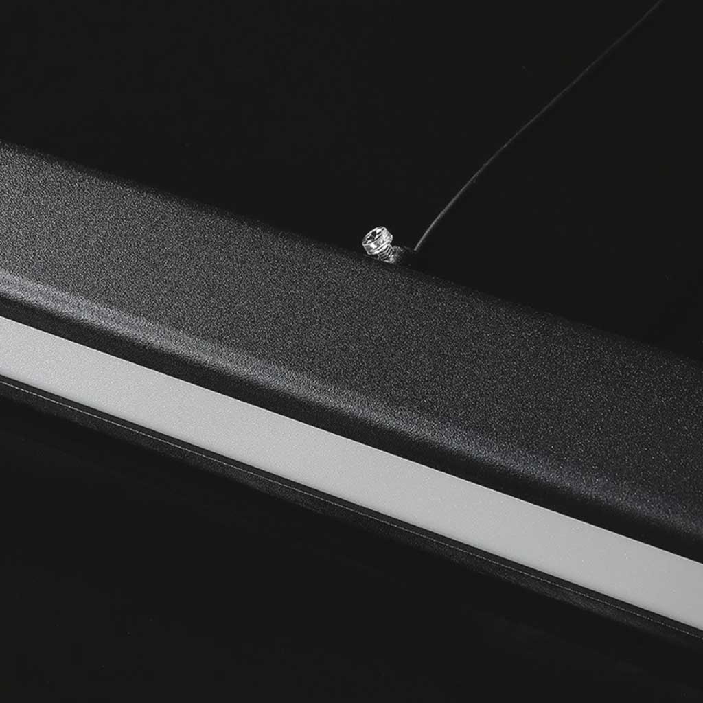 Lineaire hanglamp van aluminium, dimbare LED hanglamp voor boven de eettafel in zwart of wit, met afstandsbediening | Covesville