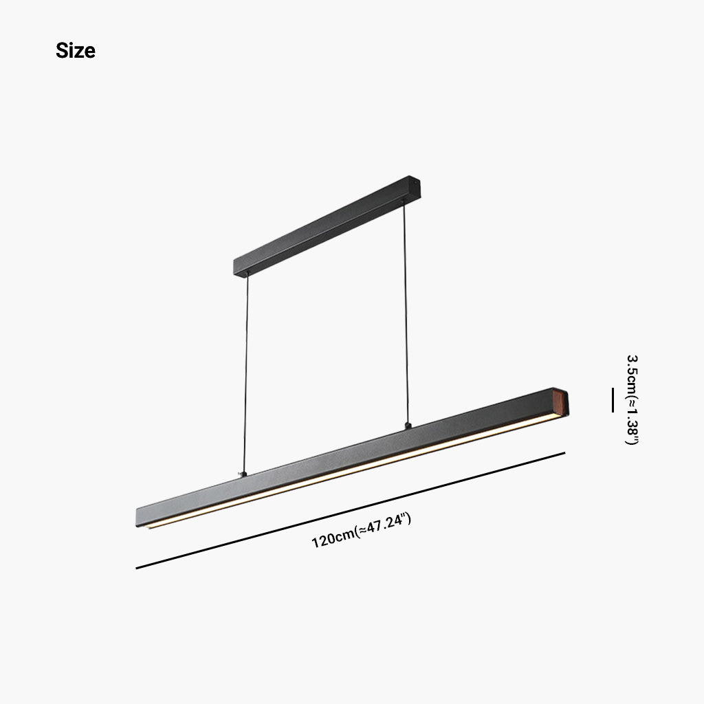 Lineaire hanglamp van aluminium, dimbare LED hanglamp voor boven de eettafel in zwart of wit, met afstandsbediening | Covesville