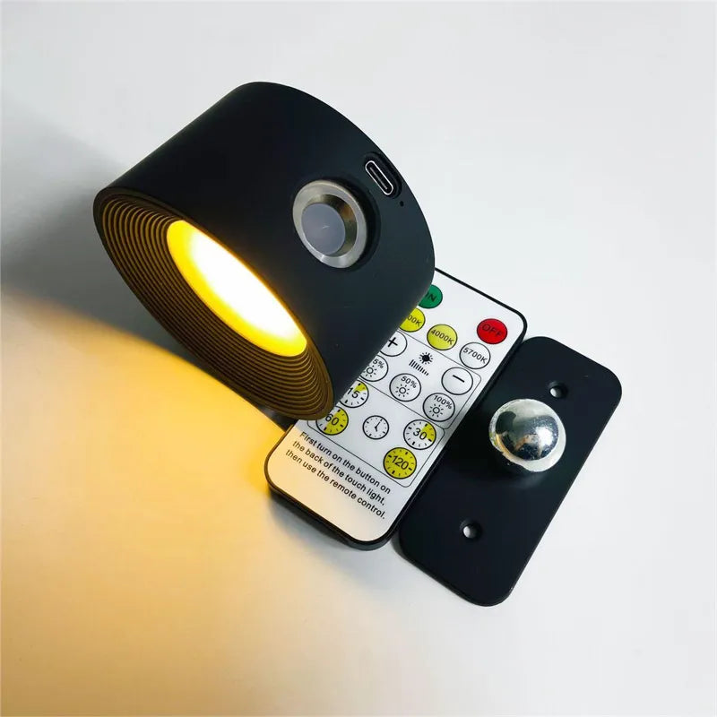 Draadloze wandlamp, oplaadbare wandlamp met draaibare lampkop, dimbaar in drie standen en magnetisch te bevestigen | Covesville