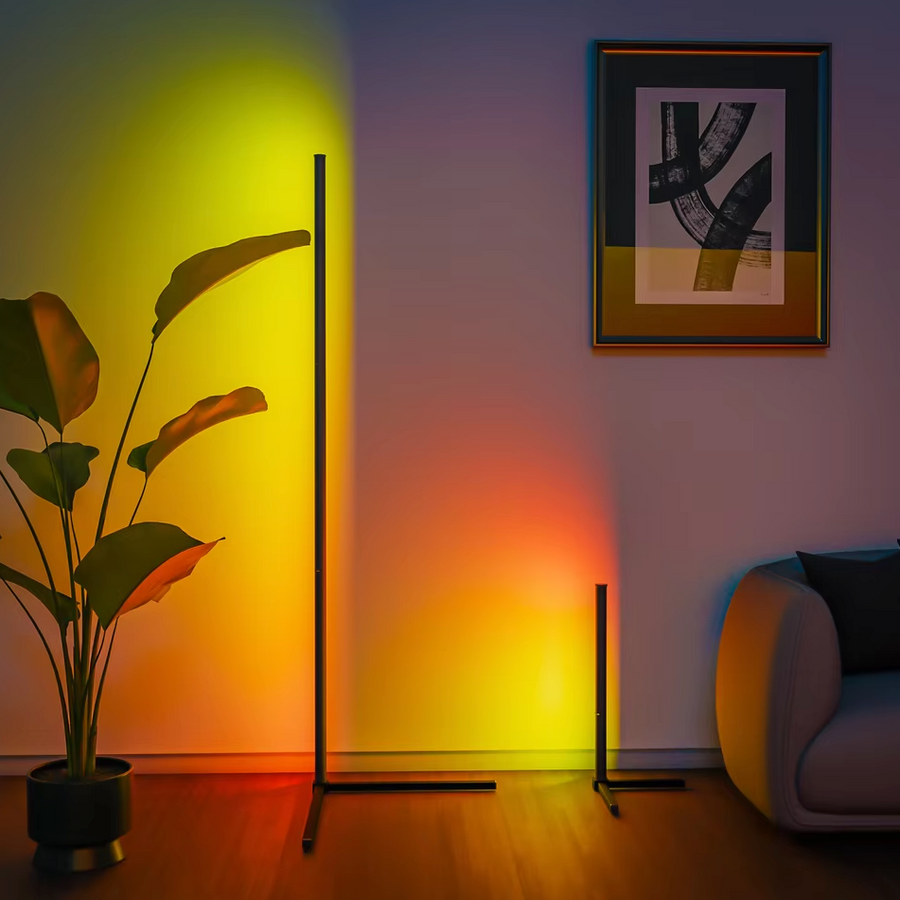 RGB vloerlamp met app, dimbaar met timer, 16 miljoen kleuren en muzieksynchronisatie, in 40 of 150 cm hoogte | Covesville
