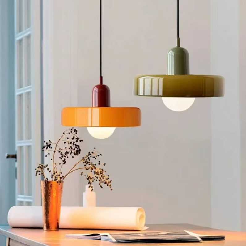 Retro hanglamp van glas met E27 fitting, Scandinavisch design met verstelbaar snoer in 15 kleurcombinaties | Covesville