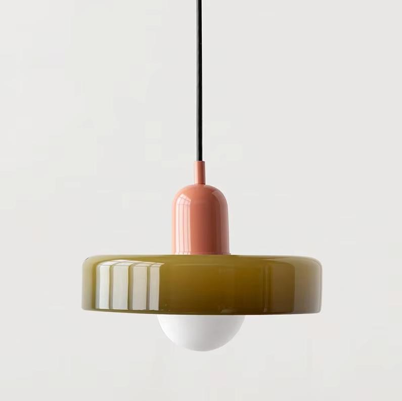 Retro hanglamp van glas met E27 fitting, Scandinavisch design met verstelbaar snoer in 15 kleurcombinaties | Covesville