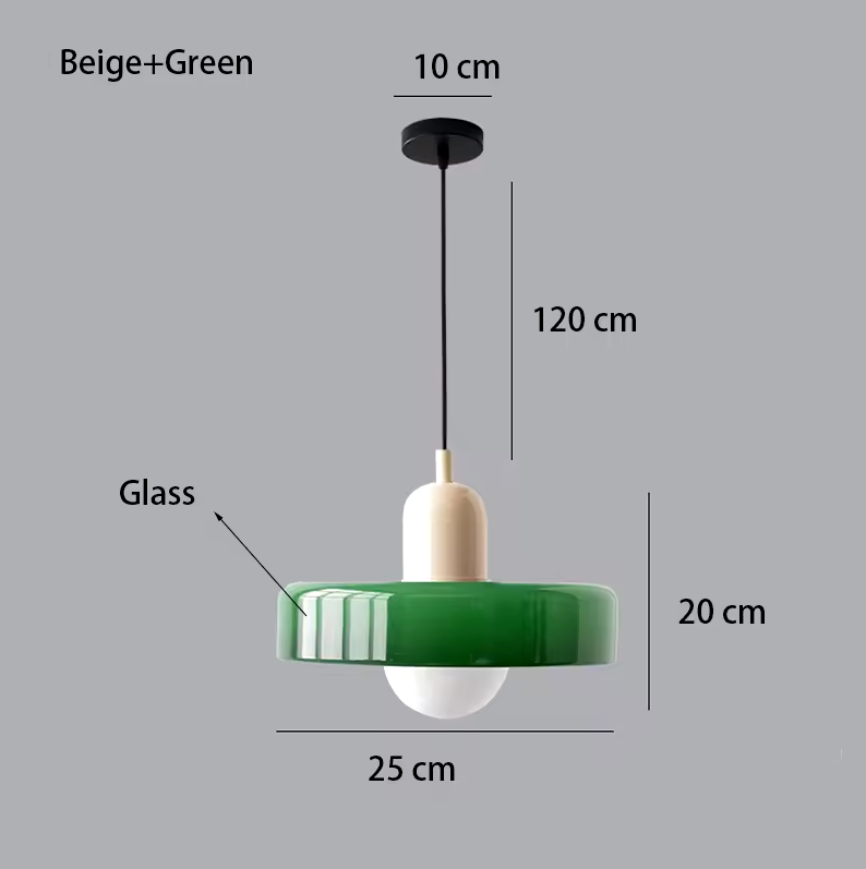 Retro hanglamp van glas met E27 fitting, Scandinavisch design met verstelbaar snoer in 15 kleurcombinaties | Covesville