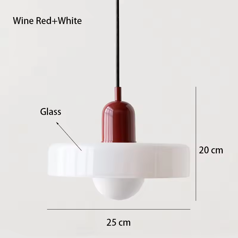 Retro hanglamp van glas met E27 fitting, Scandinavisch design met verstelbaar snoer in 15 kleurcombinaties | Covesville