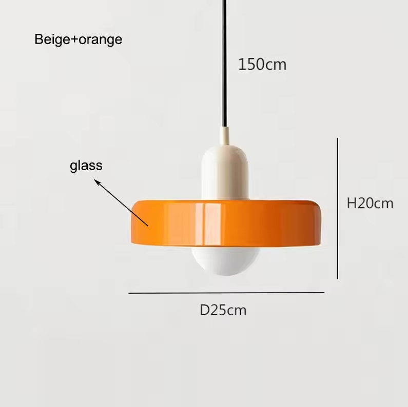 Retro hanglamp van glas met E27 fitting, Scandinavisch design met verstelbaar snoer in 15 kleurcombinaties | Covesville
