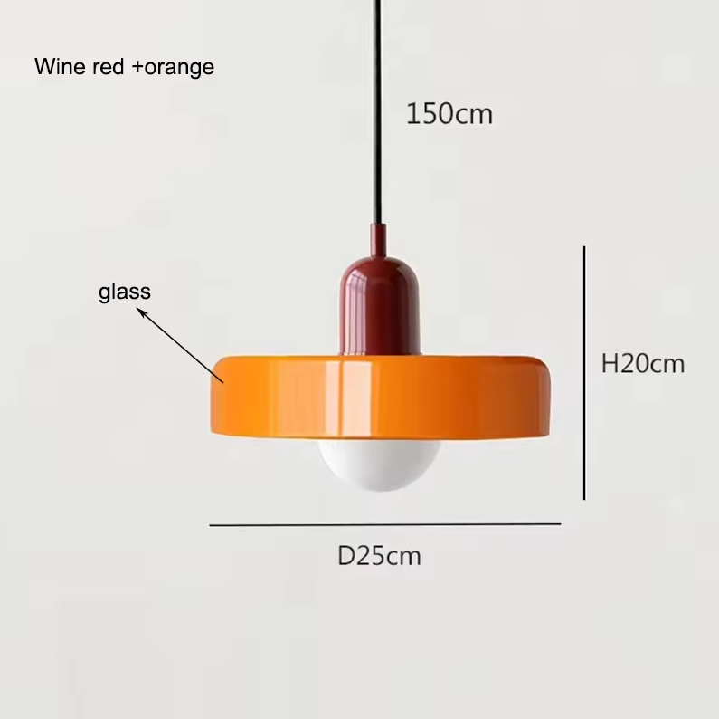 Retro hanglamp van glas met E27 fitting, Scandinavisch design met verstelbaar snoer in 15 kleurcombinaties | Covesville