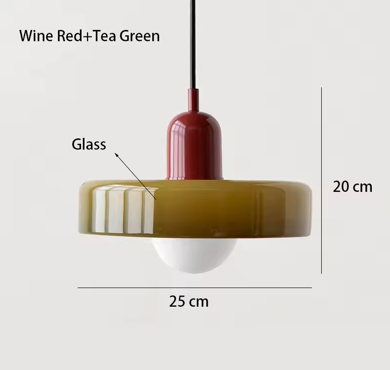 Retro hanglamp van glas met E27 fitting, Scandinavisch design met verstelbaar snoer in 15 kleurcombinaties | Covesville