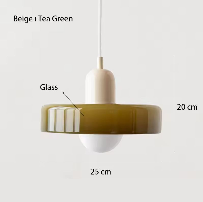 Retro hanglamp van glas met E27 fitting, Scandinavisch design met verstelbaar snoer in 15 kleurcombinaties | Covesville