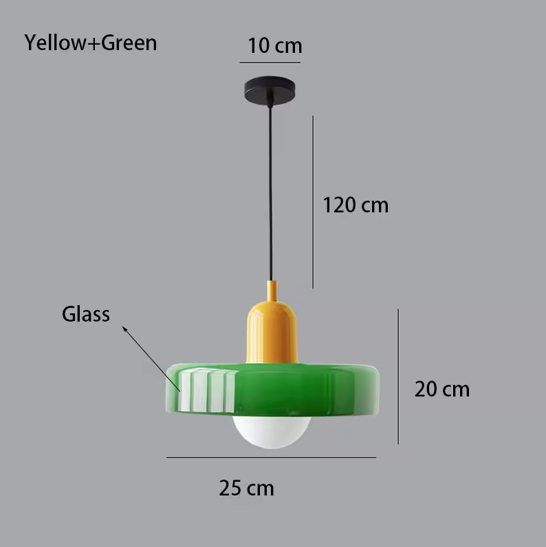 Retro hanglamp van glas met E27 fitting, Scandinavisch design met verstelbaar snoer in 15 kleurcombinaties | Covesville