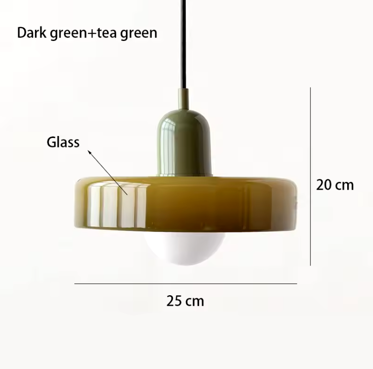 Retro hanglamp van glas met E27 fitting, Scandinavisch design met verstelbaar snoer in 15 kleurcombinaties | Covesville