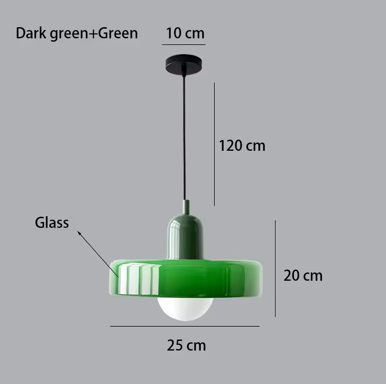 Retro hanglamp van glas met E27 fitting, Scandinavisch design met verstelbaar snoer in 15 kleurcombinaties | Covesville
