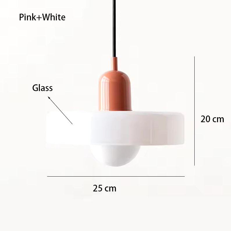 Retro hanglamp van glas met E27 fitting, Scandinavisch design met verstelbaar snoer in 15 kleurcombinaties | Covesville