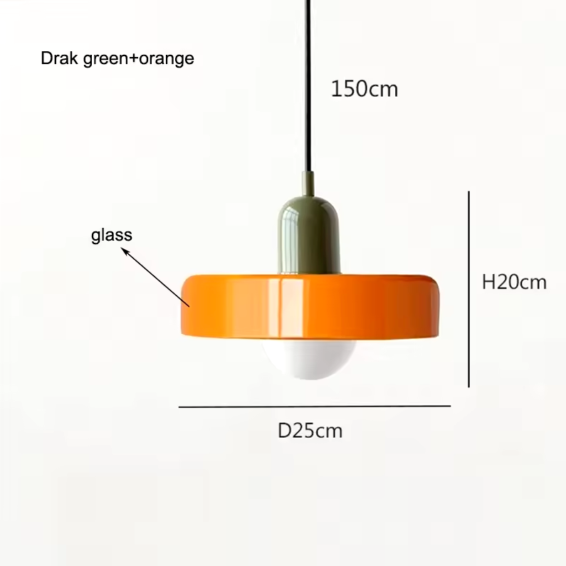 Retro hanglamp van glas met E27 fitting, Scandinavisch design met verstelbaar snoer in 15 kleurcombinaties | Covesville