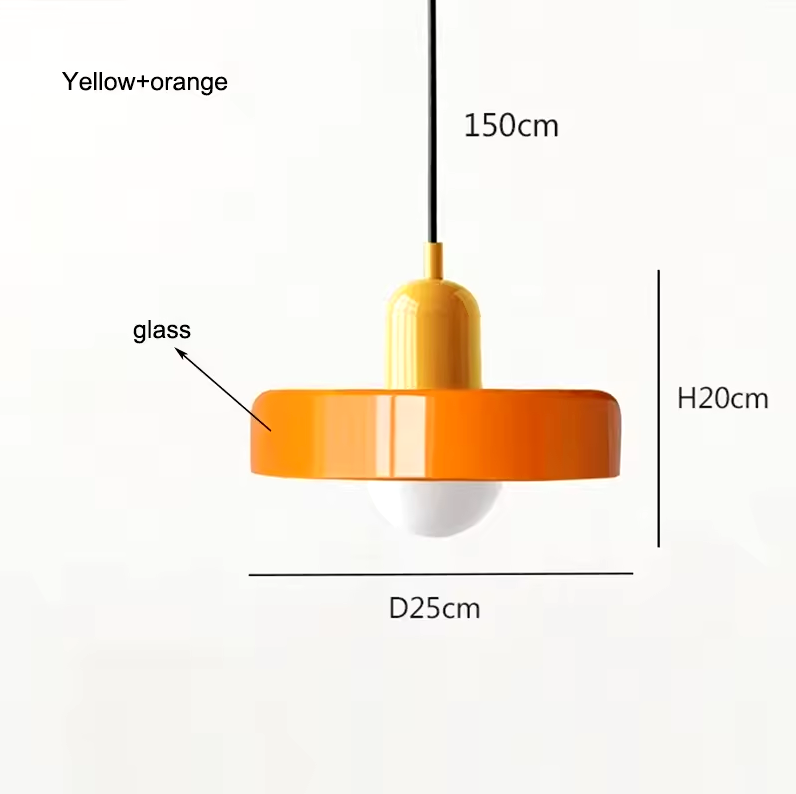 Retro hanglamp van glas met E27 fitting, Scandinavisch design met verstelbaar snoer in 15 kleurcombinaties | Covesville