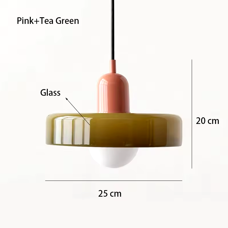Retro hanglamp van glas met E27 fitting, Scandinavisch design met verstelbaar snoer in 15 kleurcombinaties | Covesville