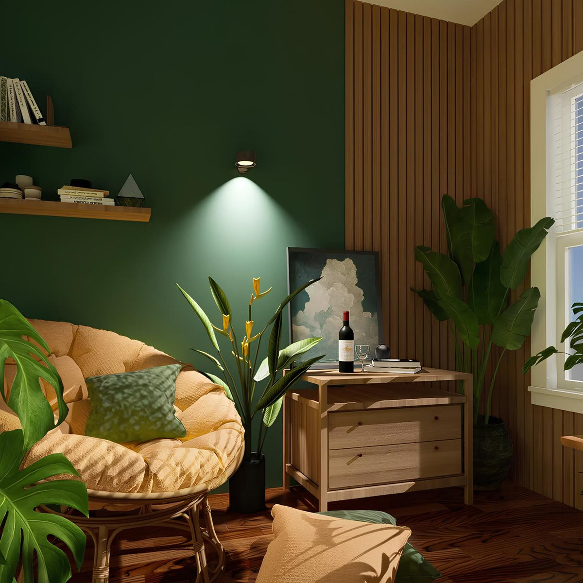 Draadloze wandlamp, oplaadbare wandlamp met draaibare lampkop, dimbaar in drie standen en magnetisch te bevestigen | Covesville