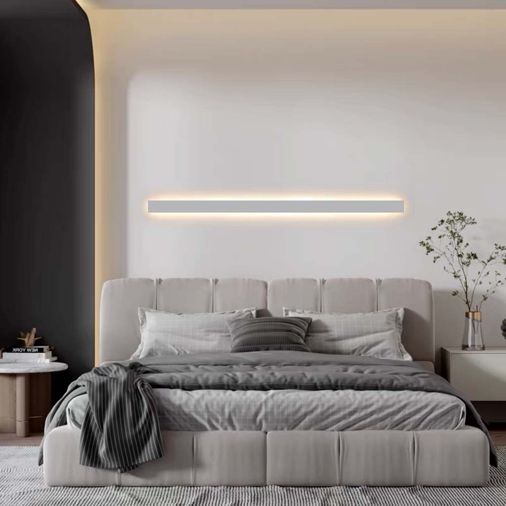 Lineaire wandlamp van aluminium, dimbare LED lichtbalk voor slaapkamer en woonkamer in zwart of wit, 60 tot 200 cm | Covesville
