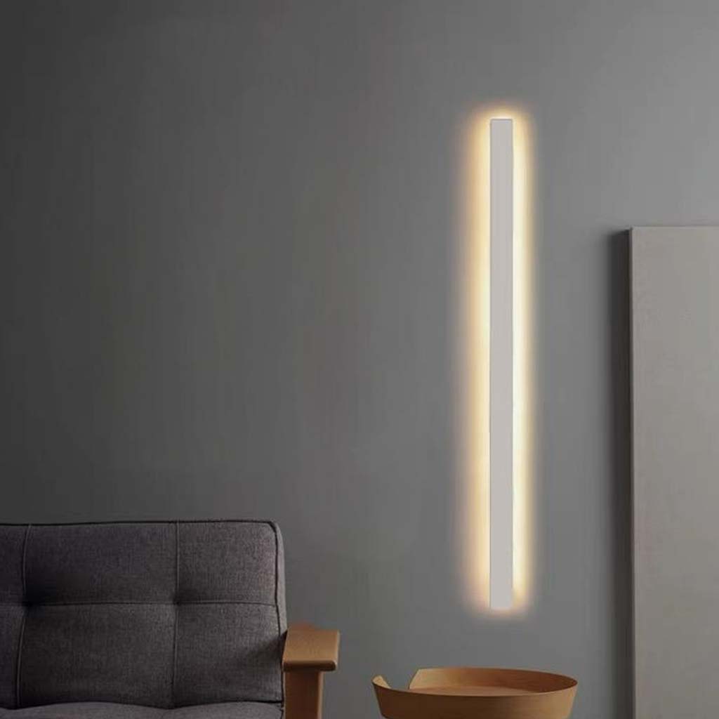 Lineaire wandlamp van aluminium, dimbare LED lichtbalk voor slaapkamer en woonkamer in zwart of wit, 60 tot 200 cm | Covesville