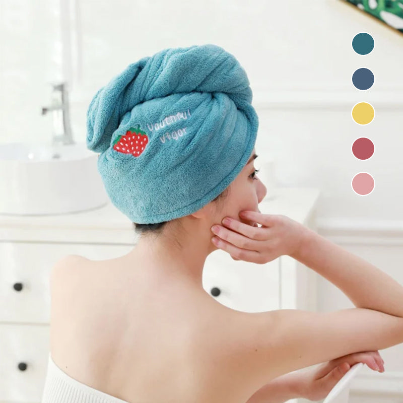 Haarhanddoek van microvezel, snel drogende haartulband met knoop en lus, 65 x 25 cm, voor na het douchen of baden | Covesville