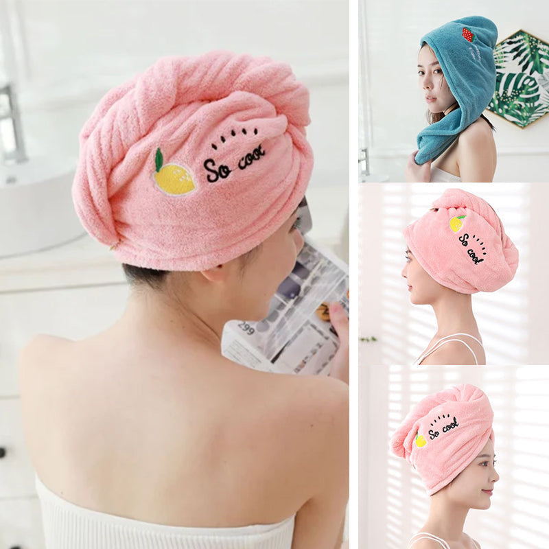Haarhanddoek van microvezel, snel drogende haartulband met knoop en lus, 65 x 25 cm, voor na het douchen of baden | Covesville