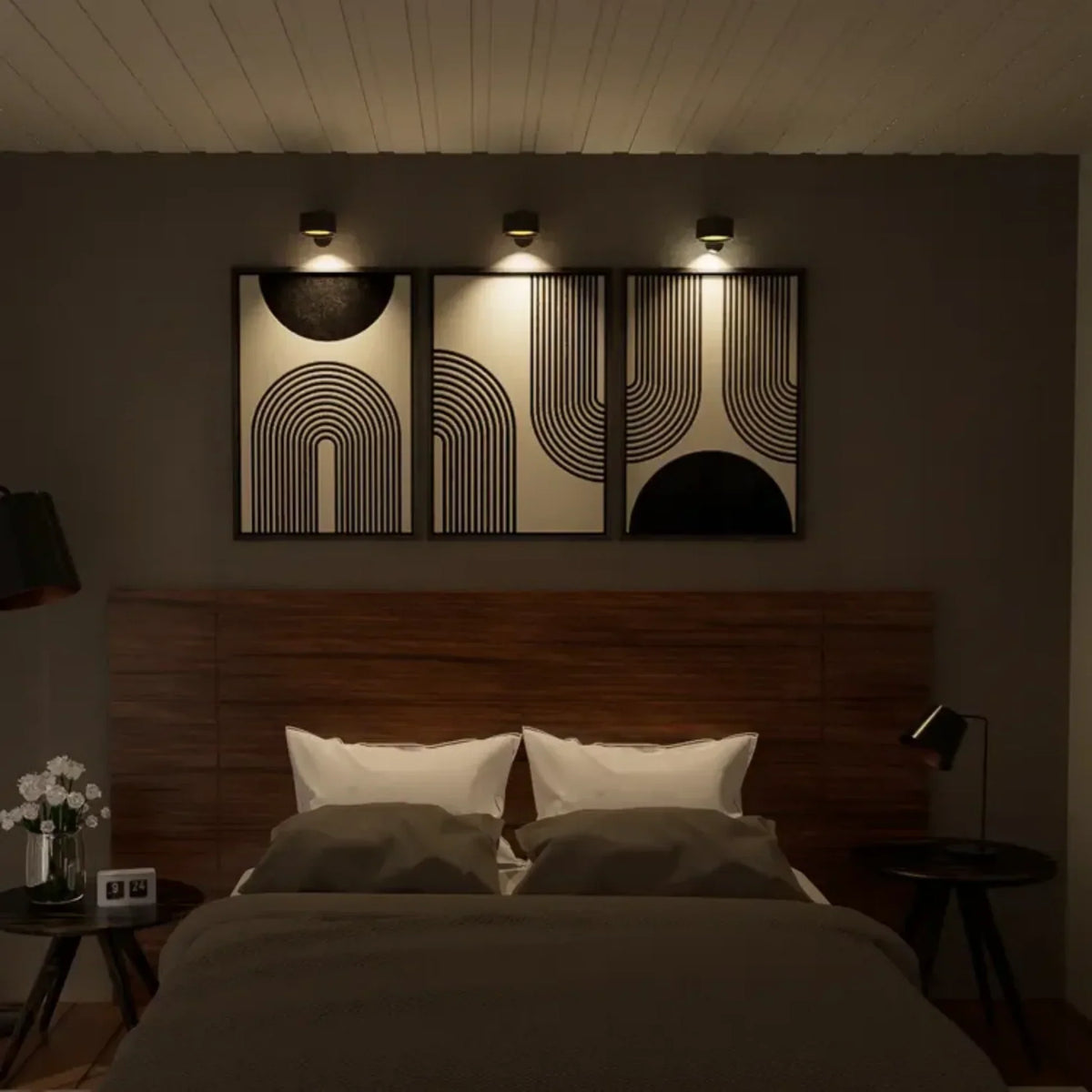 Draadloze wandlamp, oplaadbare wandlamp met draaibare lampkop, dimbaar in drie standen en magnetisch te bevestigen | Covesville
