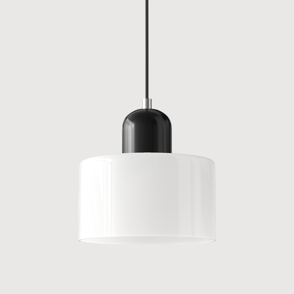 Glazen hanglamp met kap in twee lagen, moderne design hanglamp in zes glaskleuren met warm licht voor eettafel | Covesville