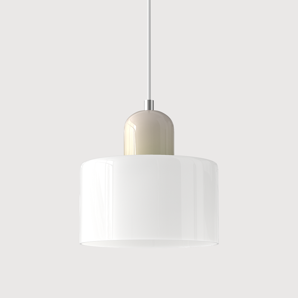 Glazen hanglamp met kap in twee lagen, moderne design hanglamp in zes glaskleuren met warm licht voor eettafel | Covesville